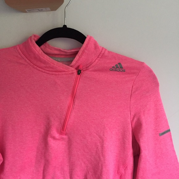 Adidas Running Hot Pink Zip Up Long Sleeve - Picture 2 of 6